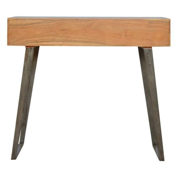 Hand Crafted Mid Century Industrial Fine Oak Writing Desk - Image 3