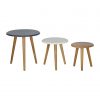 Set Of 3 Handmade Painted Scandinavian Fine Oak Stools - Image 3