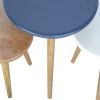 Set Of 3 Handmade Painted Scandinavian Fine Oak Stools - Image 5
