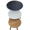 Set Of 3 Handmade Painted Scandinavian Fine Oak Stools - Image 6