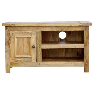 Hand Carved Country Distressed Oak Media TV Unit
