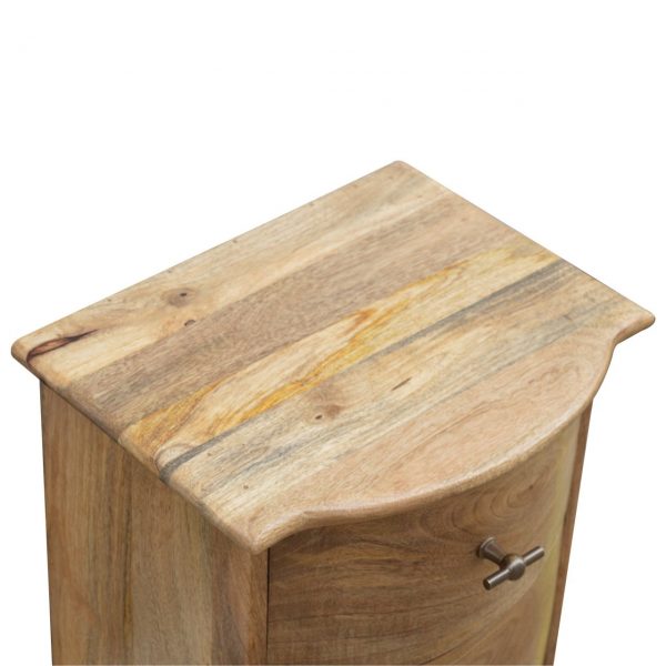 Hand Carved Country Curved Fine Oak Bedside Cabinet Chest Of 3 Drawers - Image 8