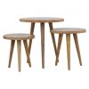 Set Of 3 Handmade Patchwork Scandinavian Fine Oak Stools - Image 2