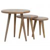 Set Of 3 Handmade Patchwork Scandinavian Fine Oak Stools - Image 4