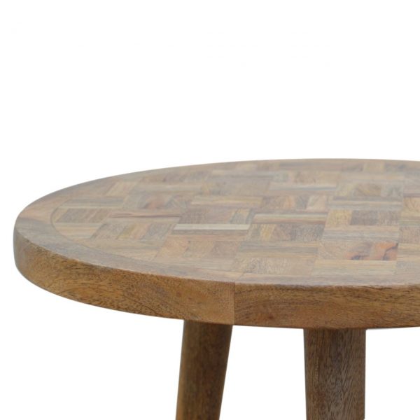 Set Of 3 Handmade Patchwork Scandinavian Fine Oak Stools - Image 6