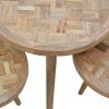 Set Of 3 Handmade Patchwork Scandinavian Fine Oak Stools - Image 9