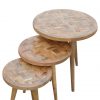 Set Of 3 Handmade Patchwork Scandinavian Fine Oak Stools - Image 10