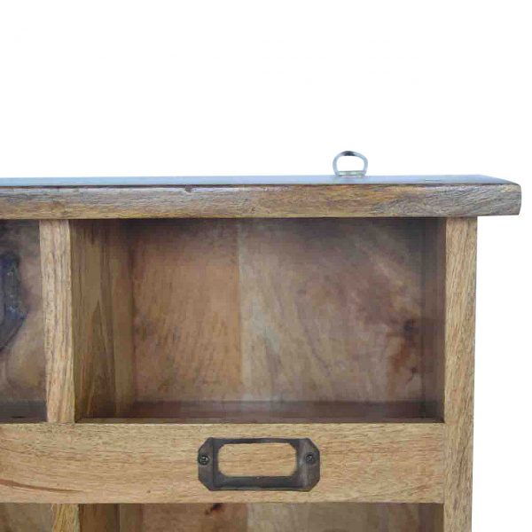 Hand Carved Fine Oak Wall Mounted Storage Unit / Coat Rack - Image 2