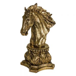 Large Antiqued Bronze Horse Head Figurine