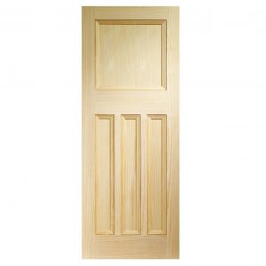 1930s 1/3 1 Over 3 Solid Pine Vertical Grain Internal Interior Unfinished Door