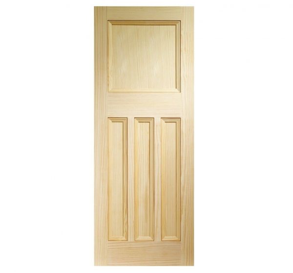 1930s 1/3 1 Over 3 Solid Pine Vertical Grain Internal Interior Unfinished Door