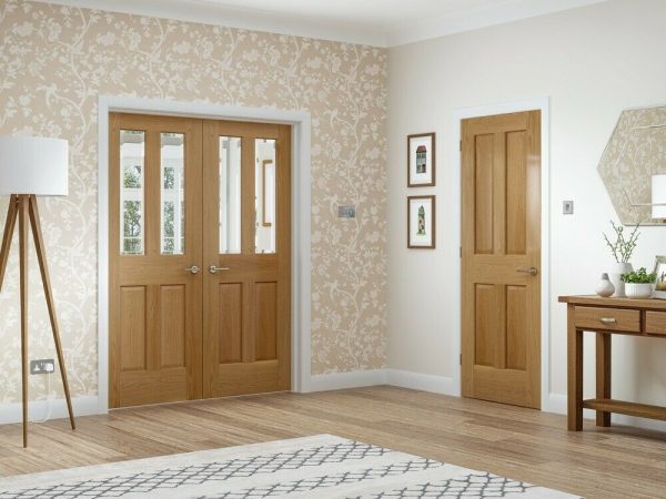 Victorian 4 Panel Solid Reclaimed Oak Doors - Image 5