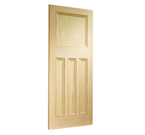 1930s 1/3 1 Over 3 Solid Pine Vertical Grain Internal Interior Unfinished Door - Image 4