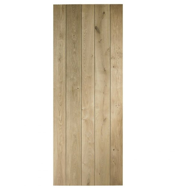 Cottage Ledged & Braced Reclaimed Solid Oak Internal Interior Unfinished Door - Image 4