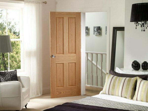 Victorian 4 Panel Solid Reclaimed Oak Doors - Image 6